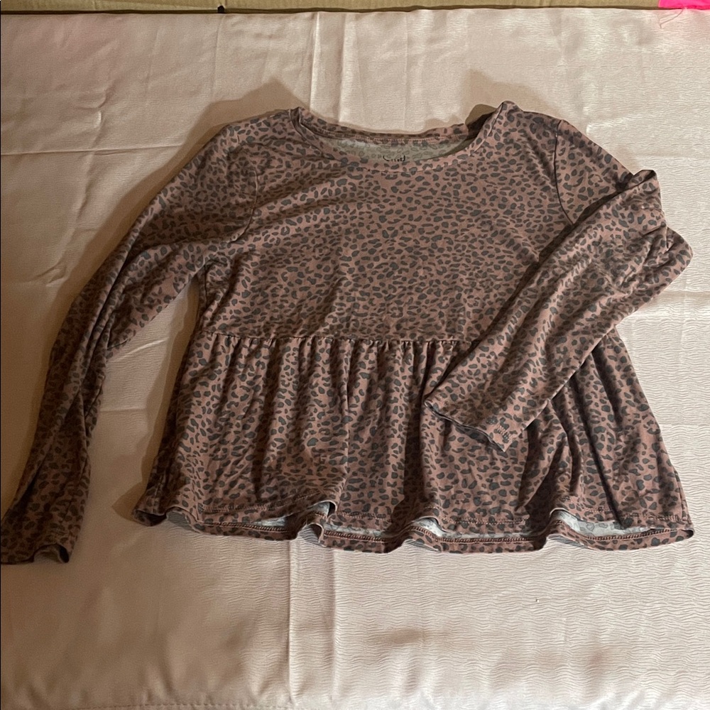 Leopard Print Long Sleeve Top